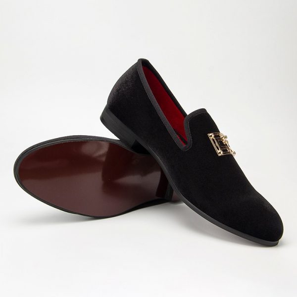 Velvet Slip On Loafers Men Wedding Prom Party Shoes - Image 6