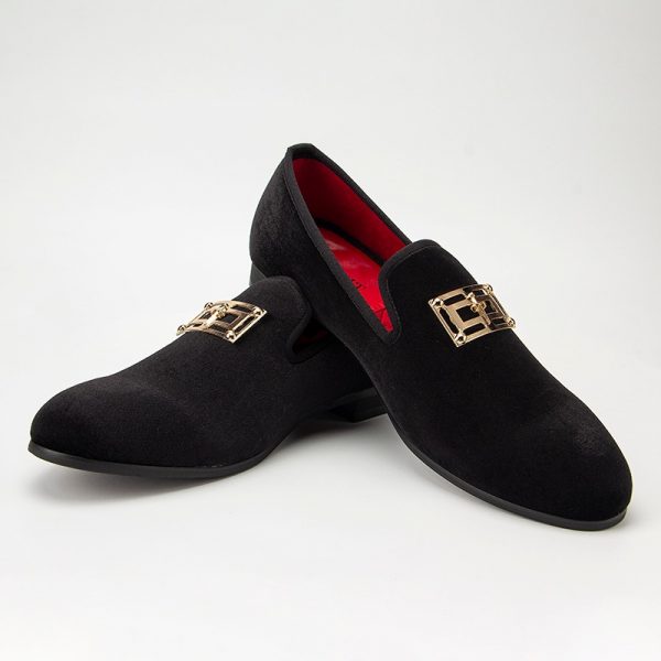 Velvet Slip On Loafers Men Wedding Prom Party Shoes - Image 2